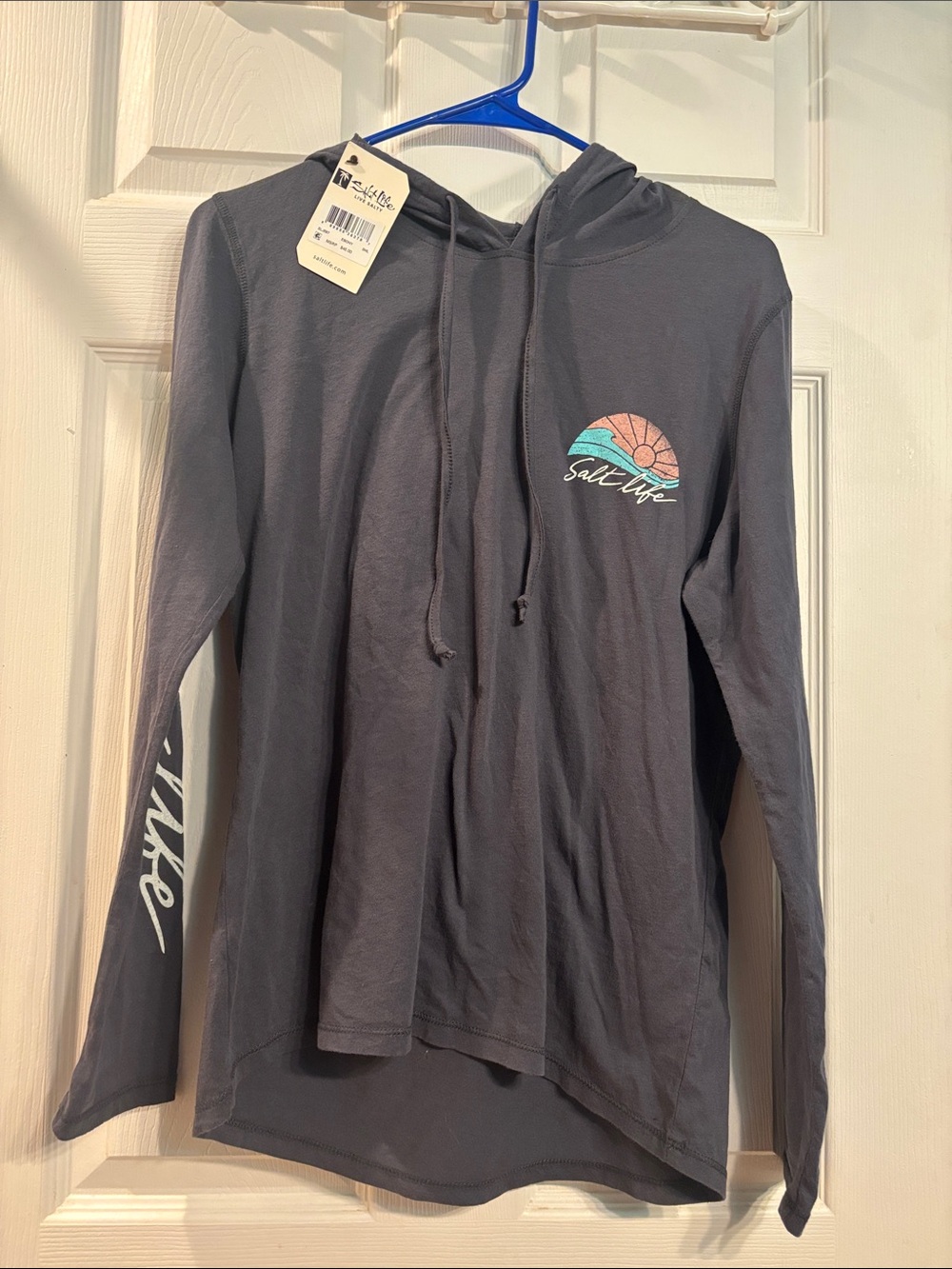 Salt Life Slate Gray Pullover Hoodie with Coastal Logo